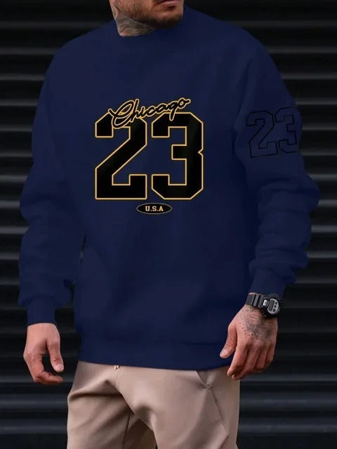 Printed Chicago 23 Style Fleece Sweater