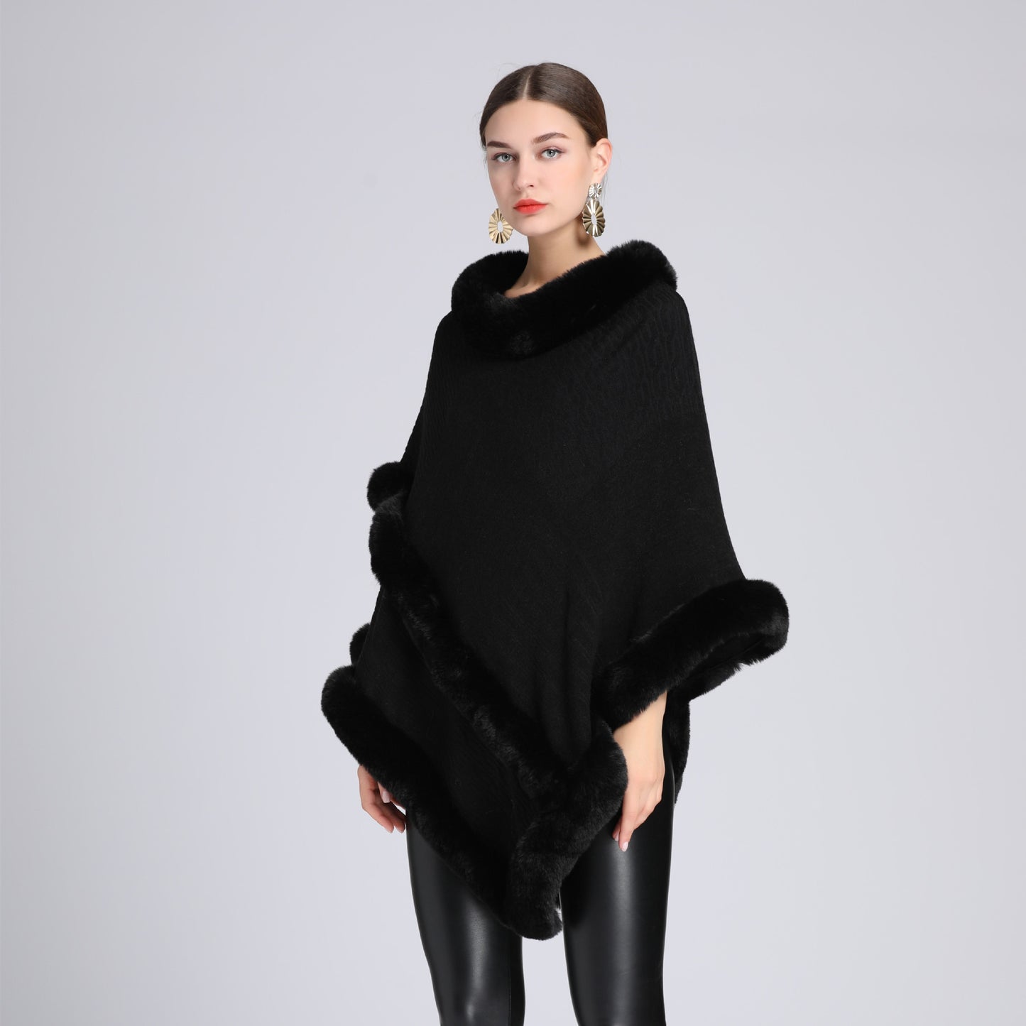 Imitation Rex Rabbit Fur Collar Shawl