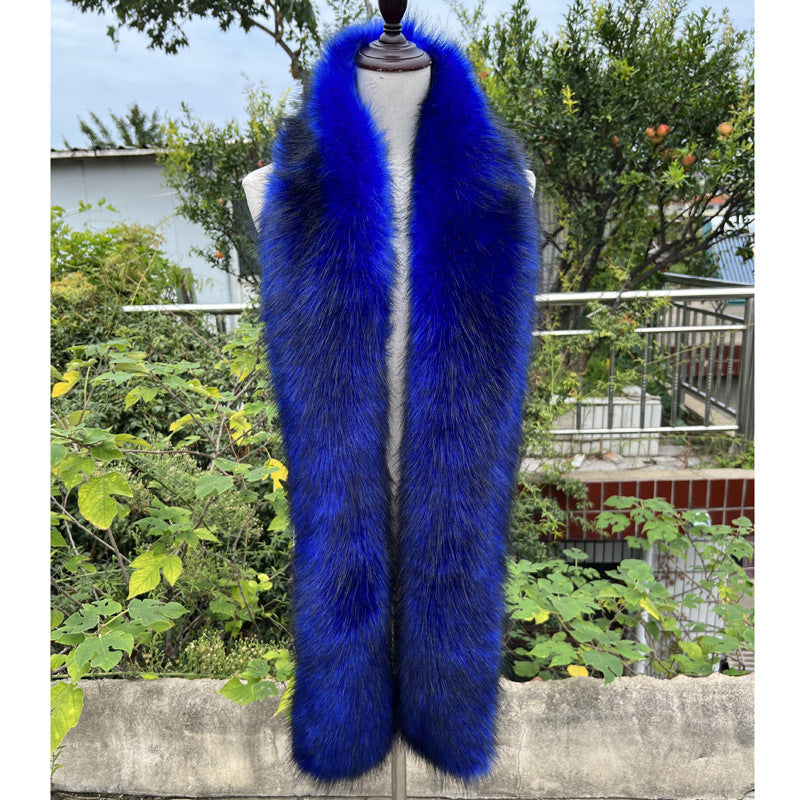 Women's Versatile Fox Tail Style Plush Long Warm Scarf