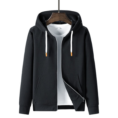 Casual Trendy Waffle Hooded Sports Sweater & Pants Suit