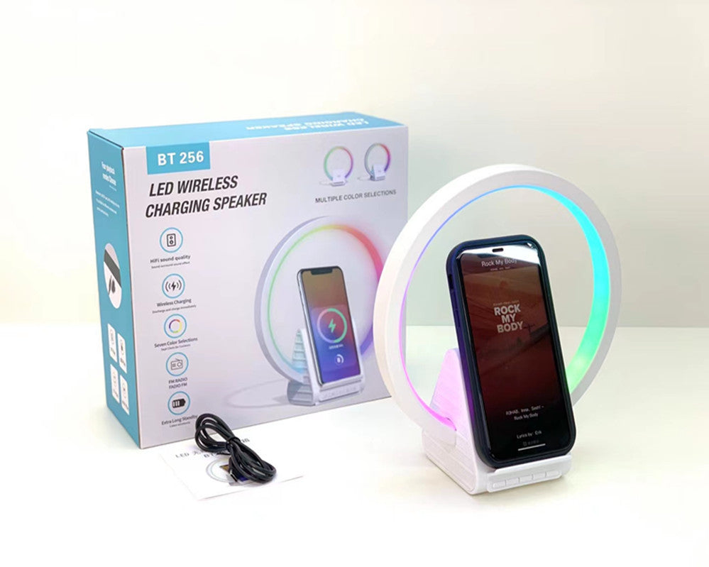 Smart Bluetooth Speaker LED Light with 15W Wireless Charger