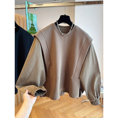 Niche Loose Casual Round Neck Pullover Two Pieces Sweater Top