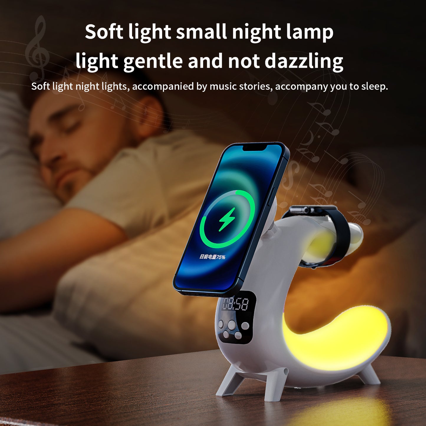 Liuyi Multi-function Wireless Charging Bedside Table Lamp