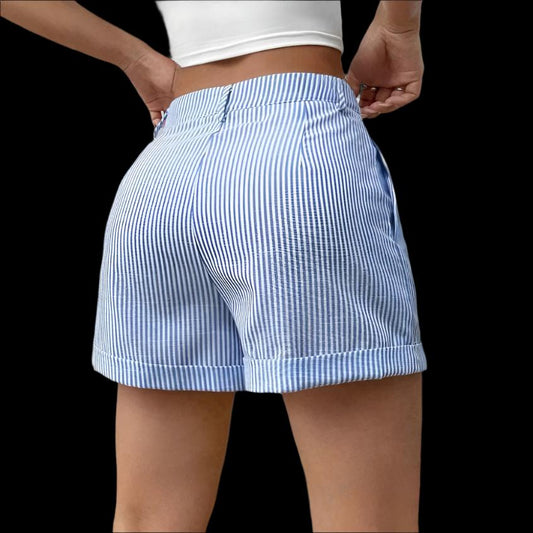 Women's Striped Pocket Shorts