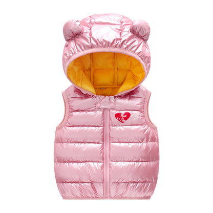 Baby Hooded Body Warmer with cute bear ears