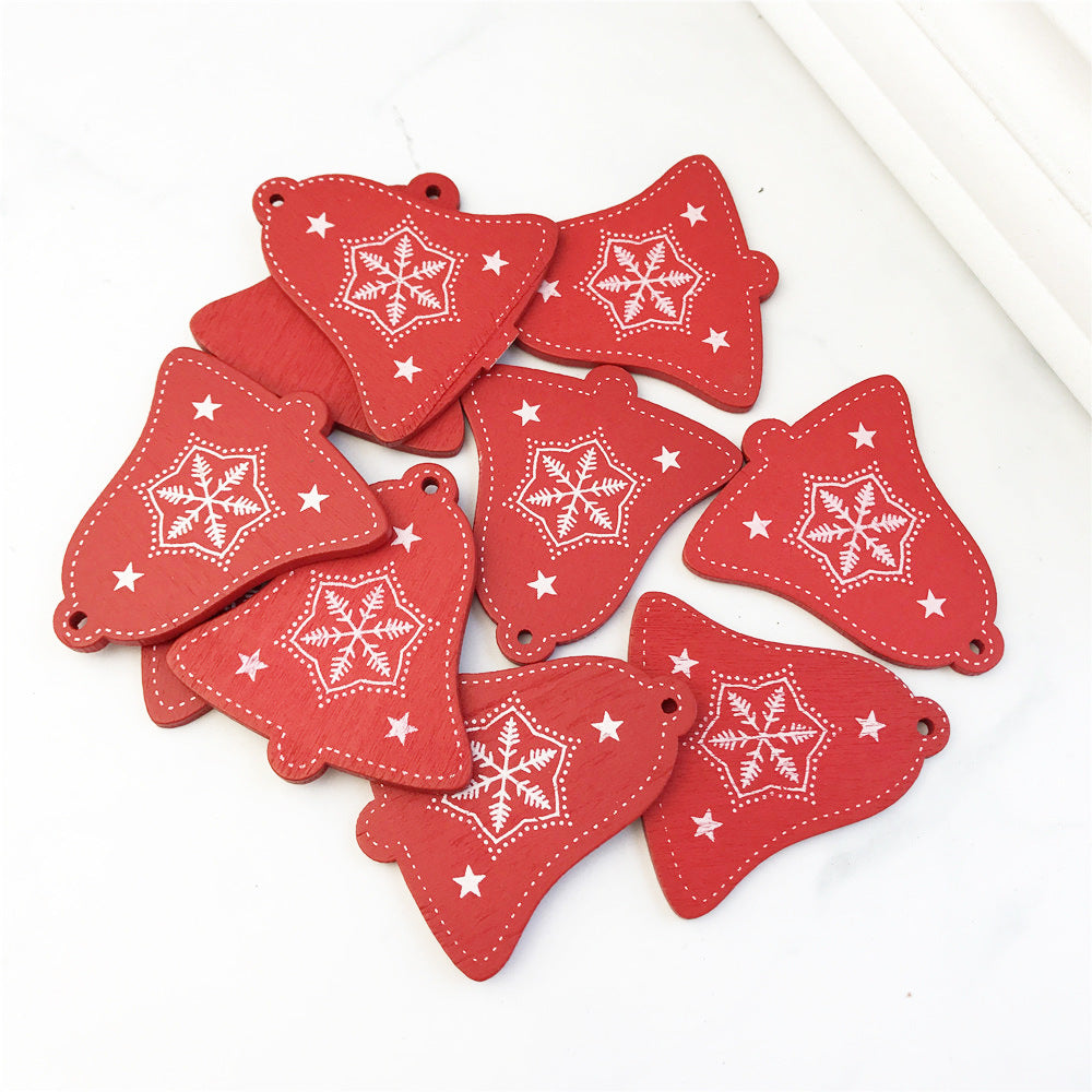 Festive Wooden Christmas Tree Pendants