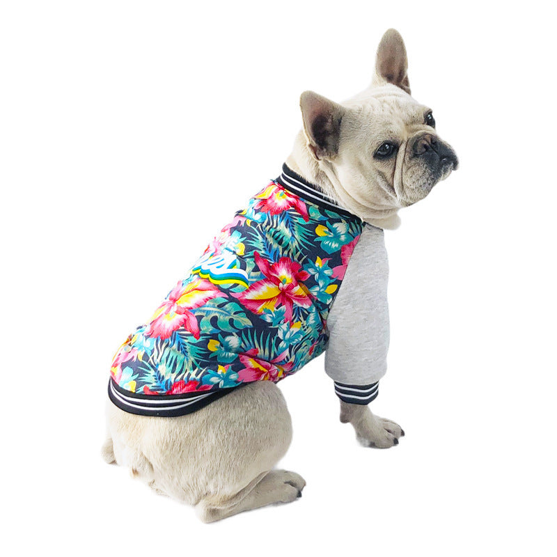 Soft Fleece Pet Dog Stretch Printed Jacket