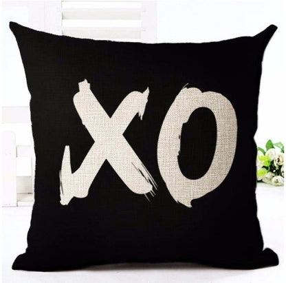 Letter Black and White Home Pillowcase