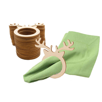 Christmas Wooden Knapkin Reindeer's Circle Ring