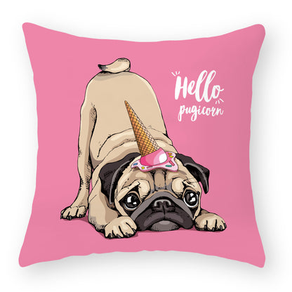 Hug with a Pug Peach Skin Cushion Case