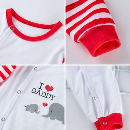 Newborn Cotton Long-Sleeved "I Love Daddy" Romper Suit