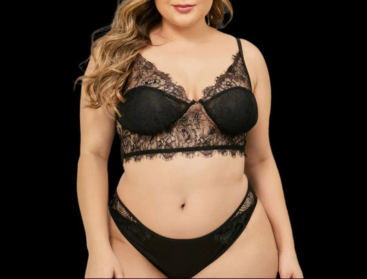 Lingerie Grande Taille Nyam Bra Set Black