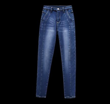 Plus Size Velvet Thick, Slim-fit Denim Jeans