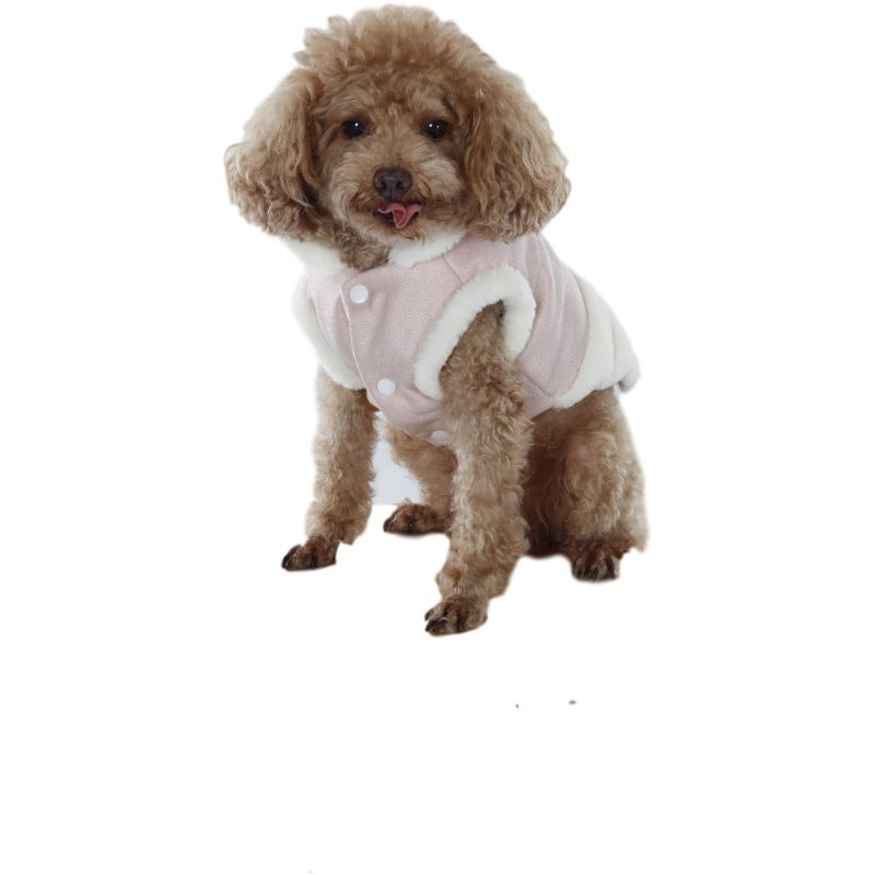 Plush Warm Dog Vest with Fur Collar