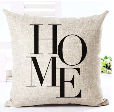 Letter Black and White Home Pillowcase