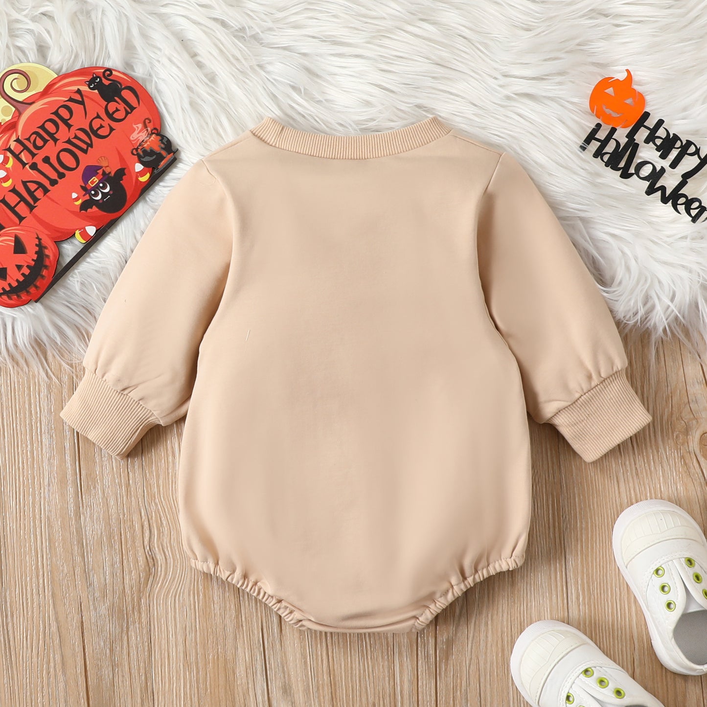 Halloween Pumpkin Cartoon Long Sleeve Baby Body Suit