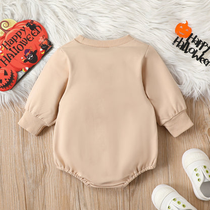 Halloween Pumpkin Cartoon Long Sleeve Baby Body Suit