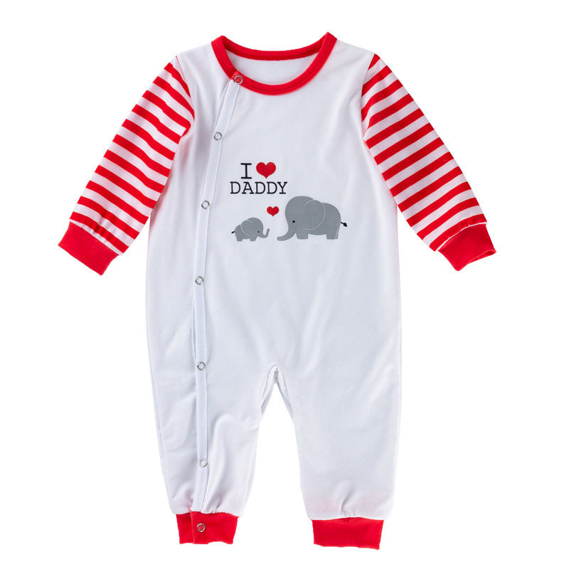 Newborn Cotton Long-Sleeved "I Love Daddy" Romper Suit