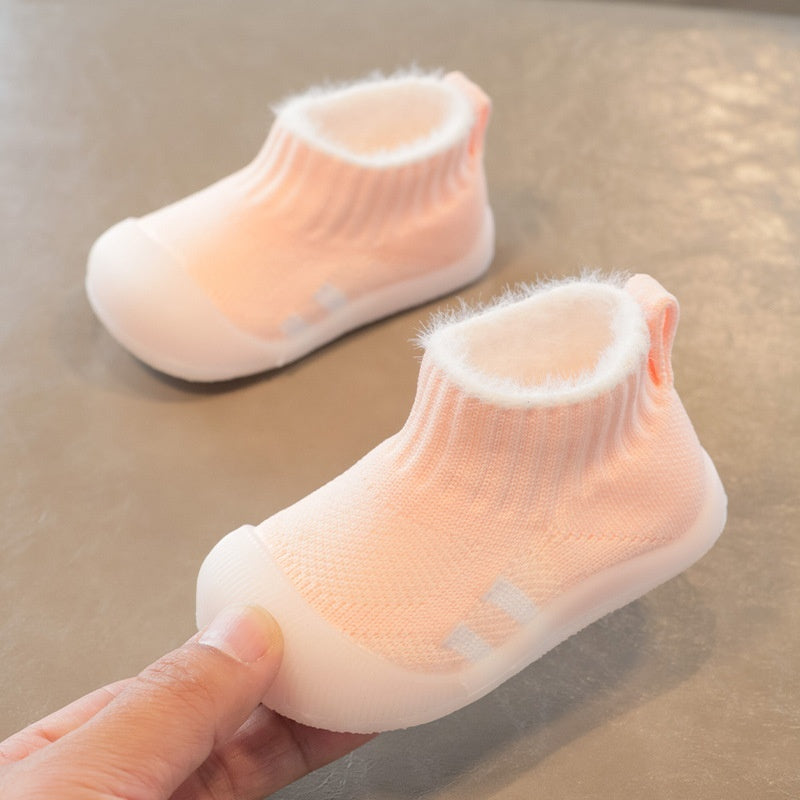 Baby/Toddler Soft Woolen Sock Shoes with silicon sole