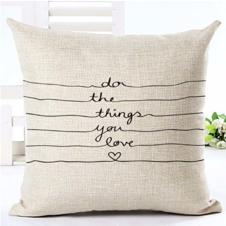 Letter Black and White Home Pillowcase