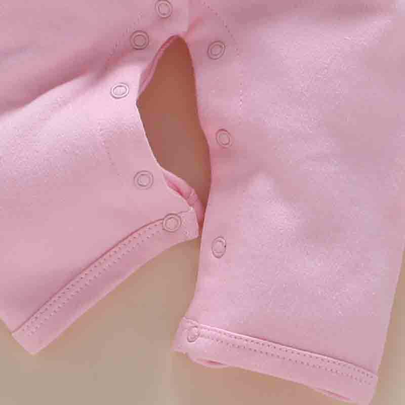 Cute Cotton Baby Girl Romper Suit & Hat with Flower detail