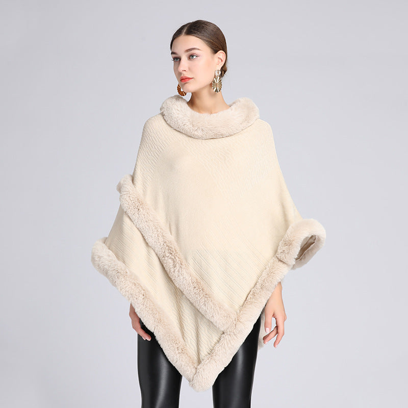 Imitation Rex Rabbit Fur Collar Shawl