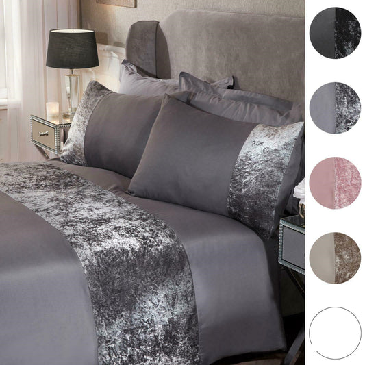 Modern Luxury Style Pressed Velvet Panel Duvet Cover Set