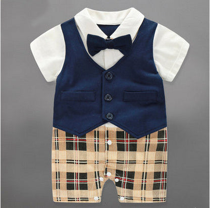 Smart Bow Tie and Waist Coat Baby Onesie