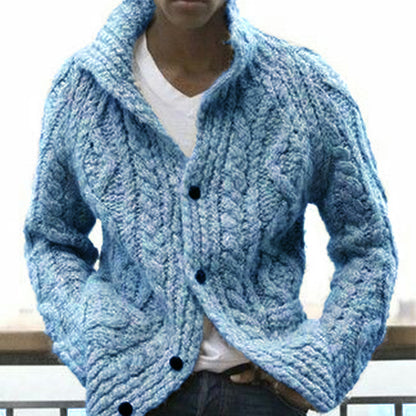 Woolen Down Lapel Tweed Button Cardigan