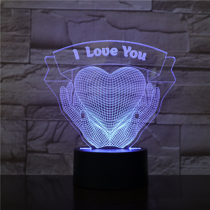 Hands Holding Love 3D Night Light - Valentine's Gift