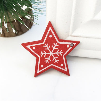 Festive Wooden Christmas Tree Pendants