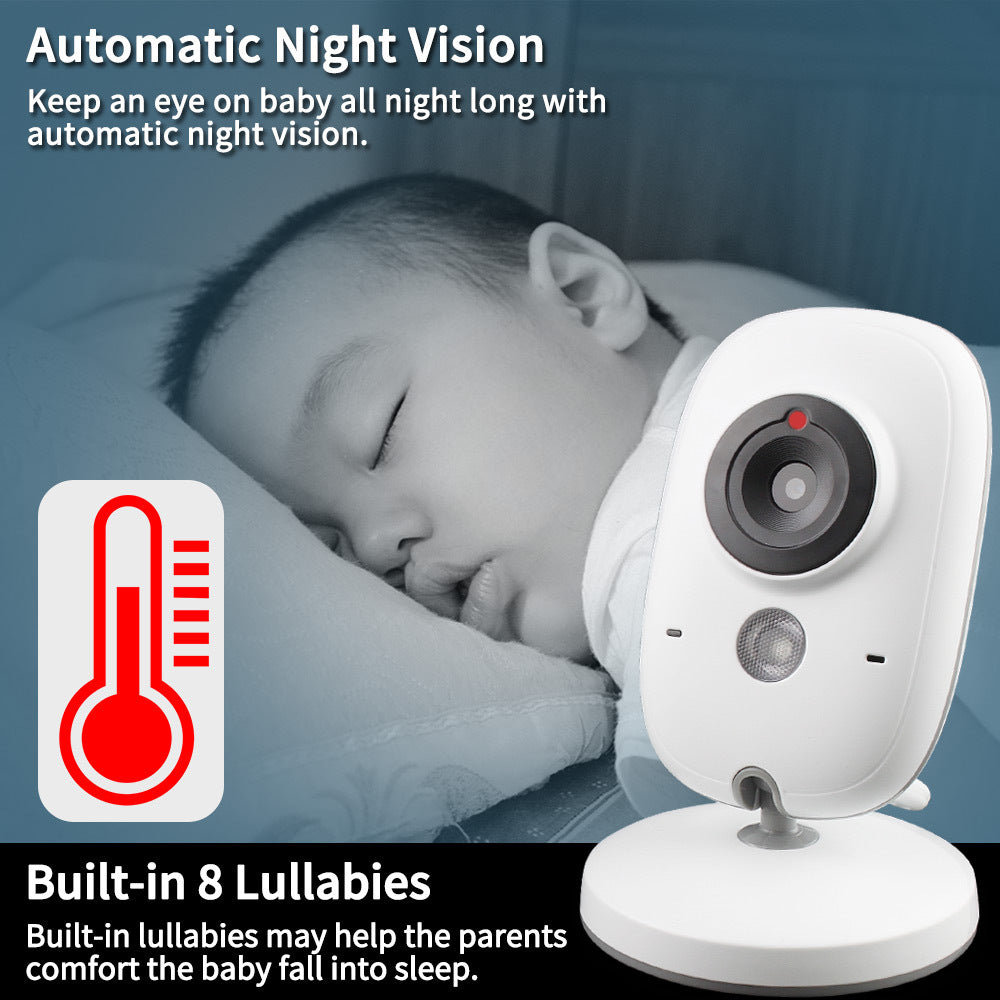 3.2 Inch Two-way intercom & Temperature monitoring Digital Baby Monitoring