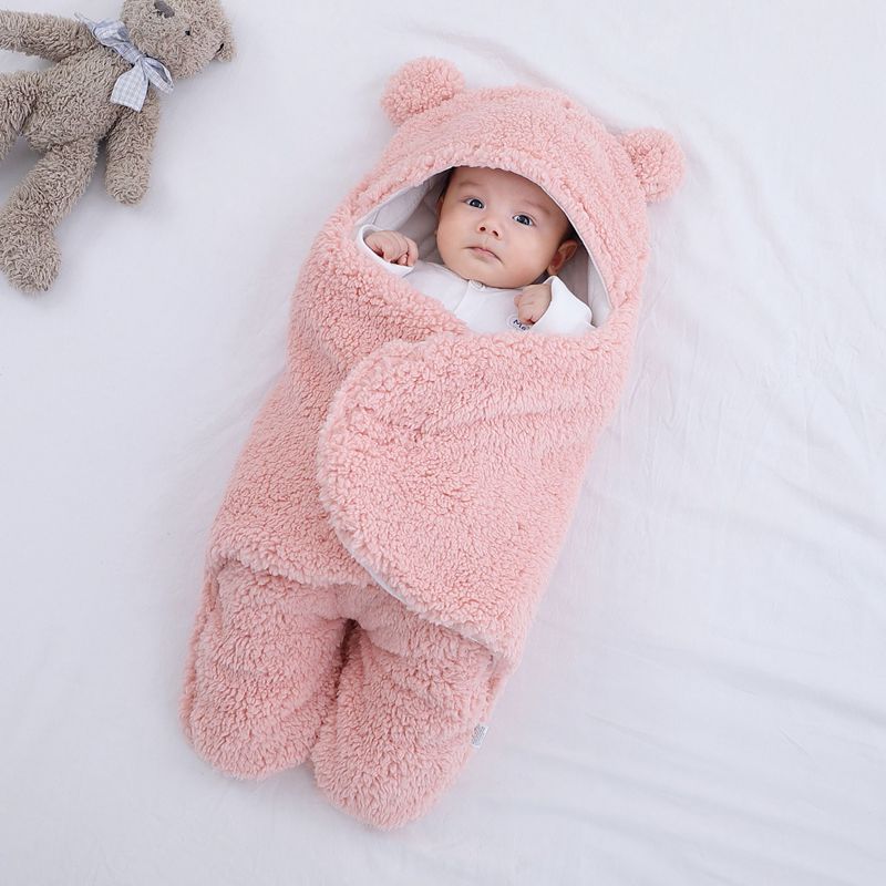 Gorgeous Thick Anti-Shock Baby Quilt with legs and Bear Ears Hood