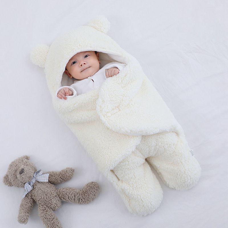 Gorgeous Thick Anti-Shock Baby Quilt with legs and Bear Ears Hood