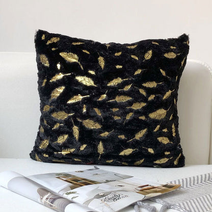 New Modern Gold Feather Cotton and Linen Cushion