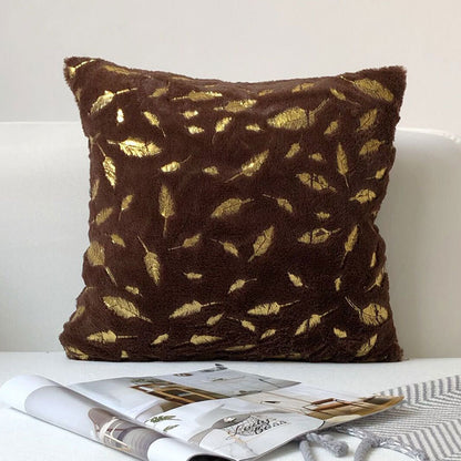 New Modern Gold Feather Cotton and Linen Cushion