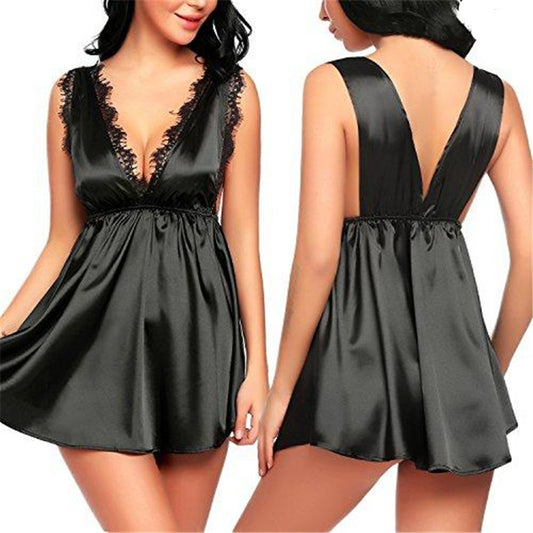 Black Sexy Bra Nightdress