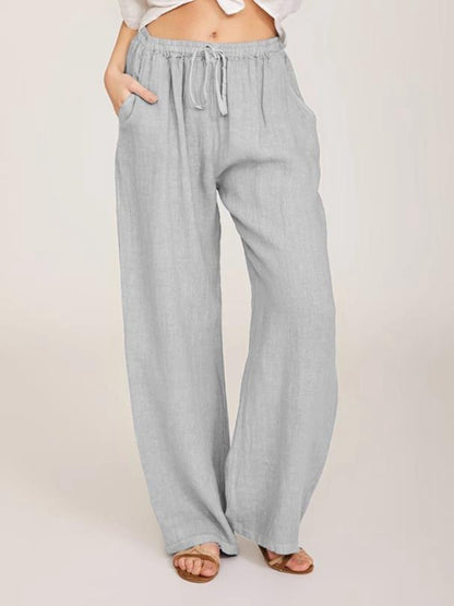 Comfy Women's Casual Cotton And Linen Loose Trousers