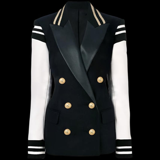 Ladies Fitted Baseball Style Blazer Jacket 