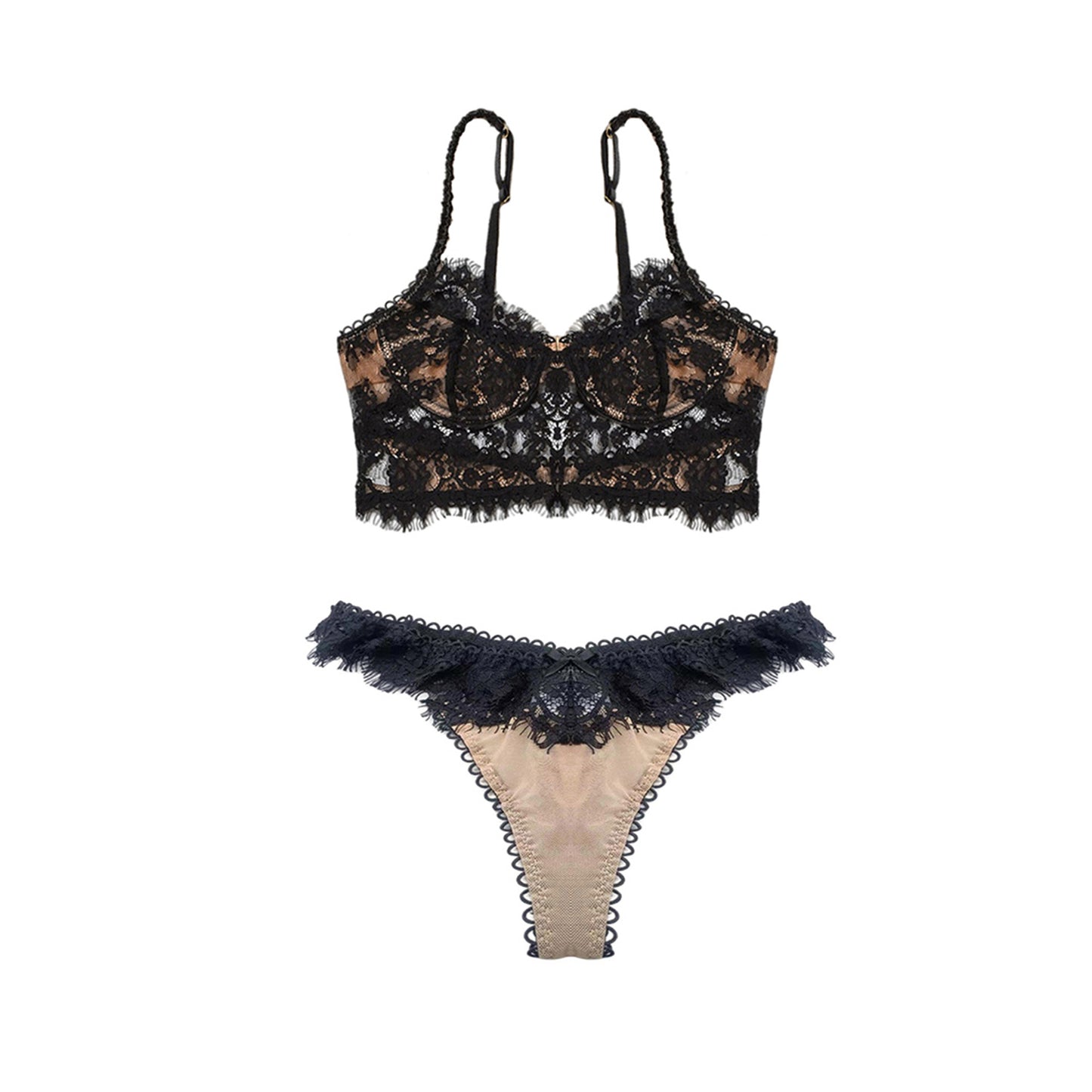 Sensual Sophistication: Sexy Eyelash Lace Lingerie Set