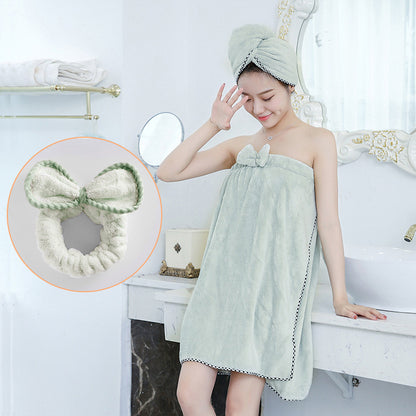 Wrapped Bath Towel and Hair Towel