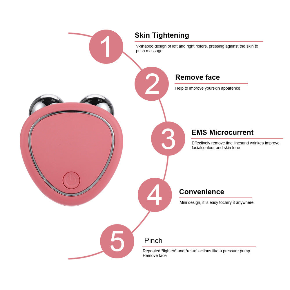 HUANGA Micro Current Beauty Instrument Face Roller Massager