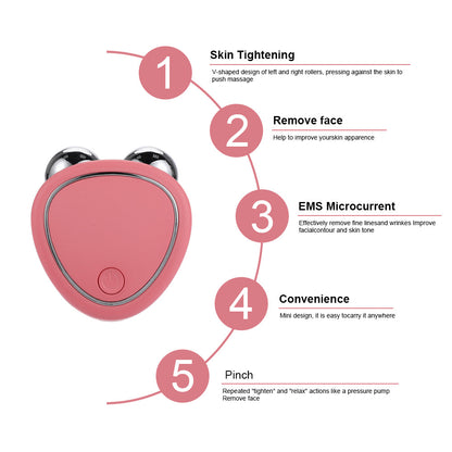 HUANGA Micro Current Beauty Instrument Face Roller Massager