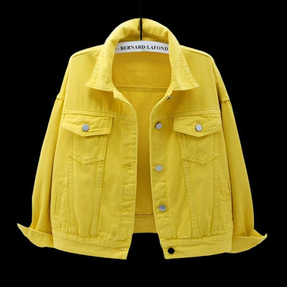 Yellow Plus Size Denim Jacket