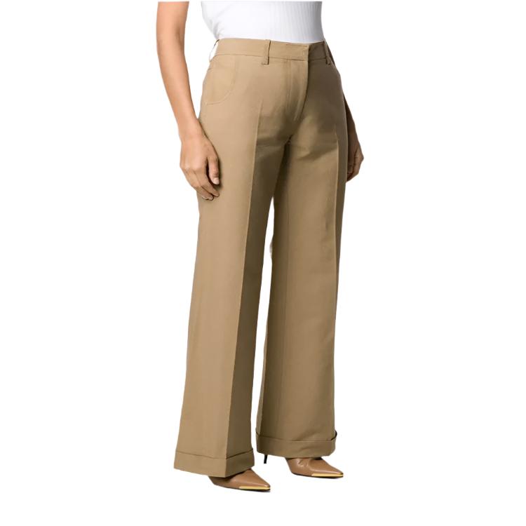 Ladies Beige Wide Leg Suit Trousers