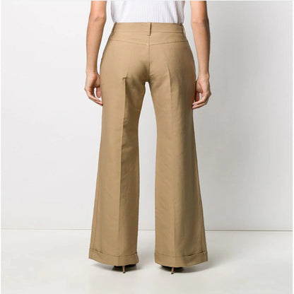 Ladies Beige Wide Leg Suit Trousers