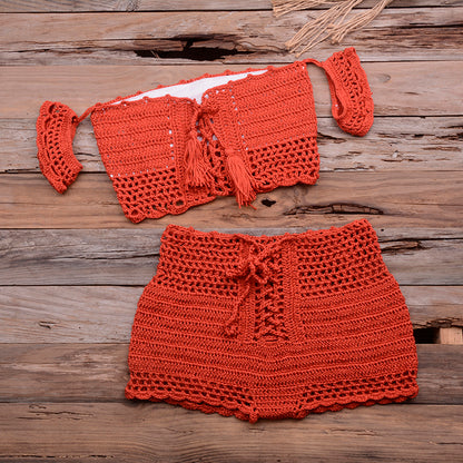 Ladies Hot Crochet Bohemian Style Bikini Suit