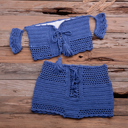 Ladies Hot Crochet Bohemian Style Bikini Suit