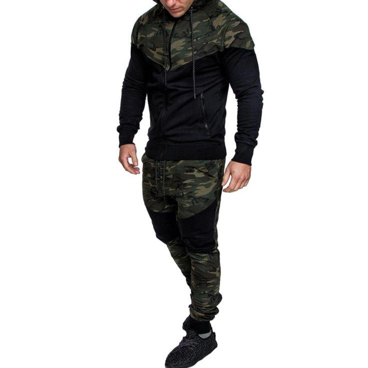 Hooded Camouflage Style Tracksuit