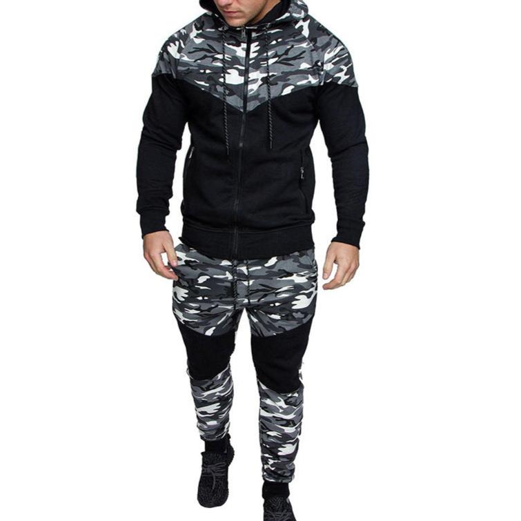 Hooded Camouflage Style Tracksuit